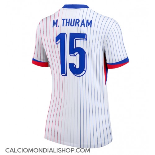 Maglie da calcio Francia Marcus Thuram #15 Seconda Maglia Femminile Europei 2024 Manica Corta